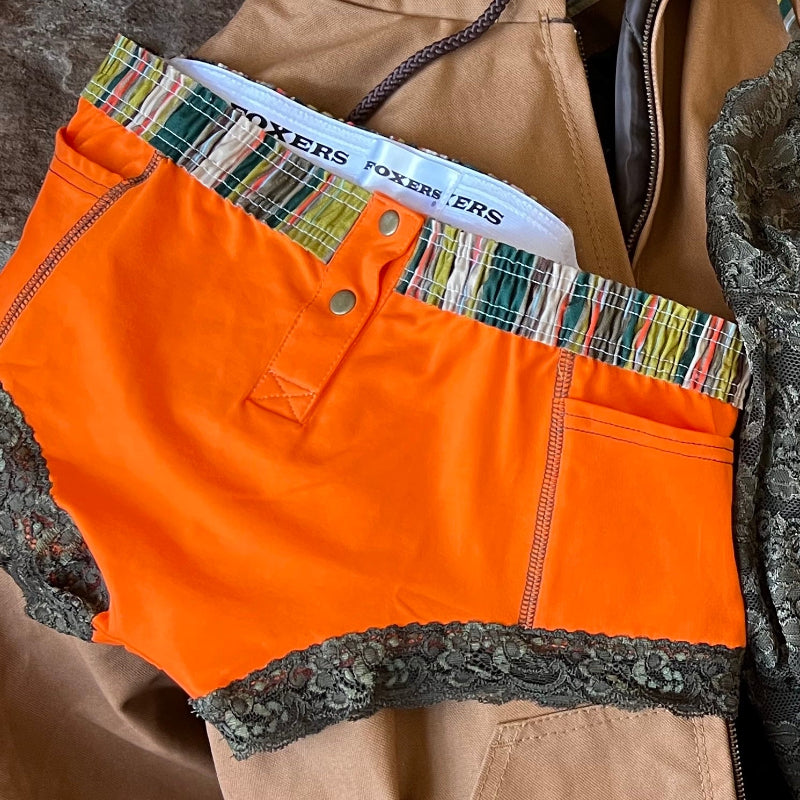 Hunters Orange Boxer Briefs with Striped Waistband