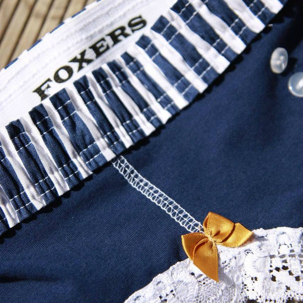 Navy Boyshort with Navy White Stripe FOXERS Waistband