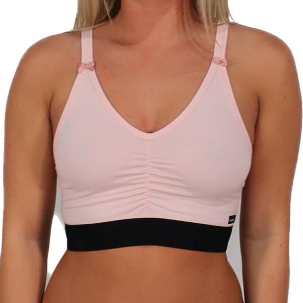 Pink Crop Top with black FOXERS Logo Elastic Empire Band