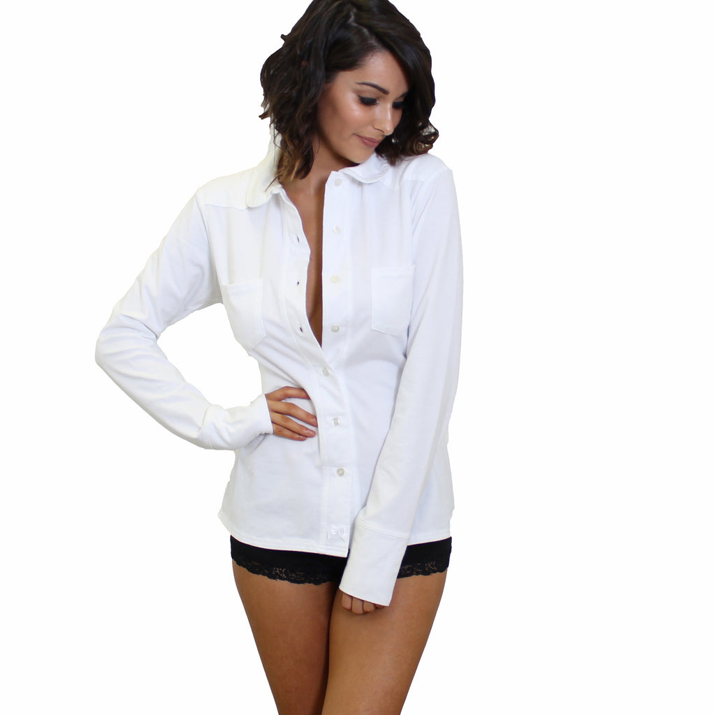 Women's White Button Down Shirt | FOXERS Equestrian