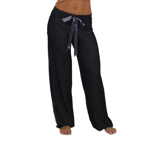 Black Denim Stretch Knit Lounge Pants