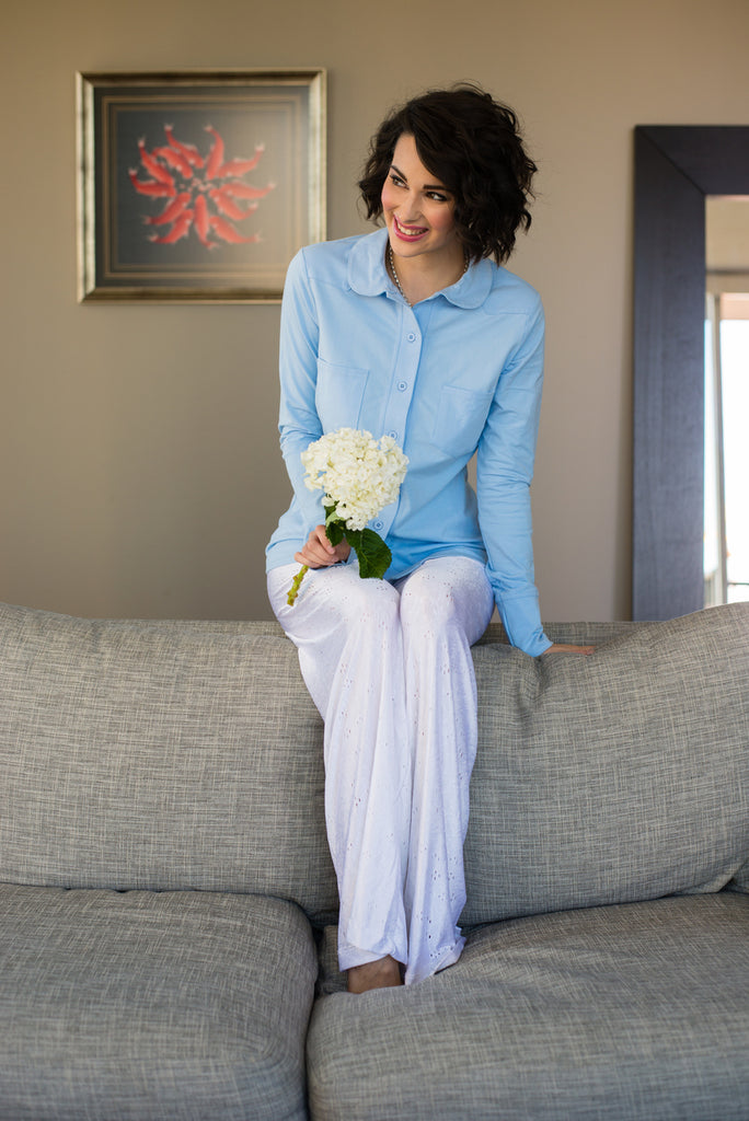 Light Blue Equestrian Top