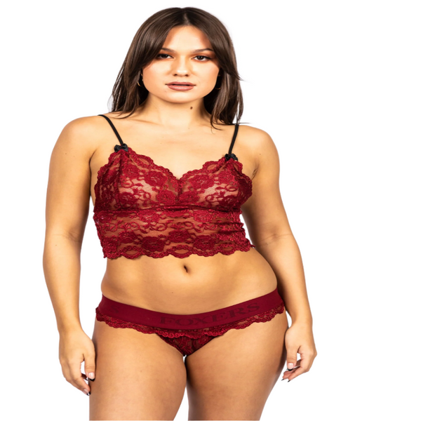 Black Cherry Bikini Brief with FOXERS Logo Elastic Band