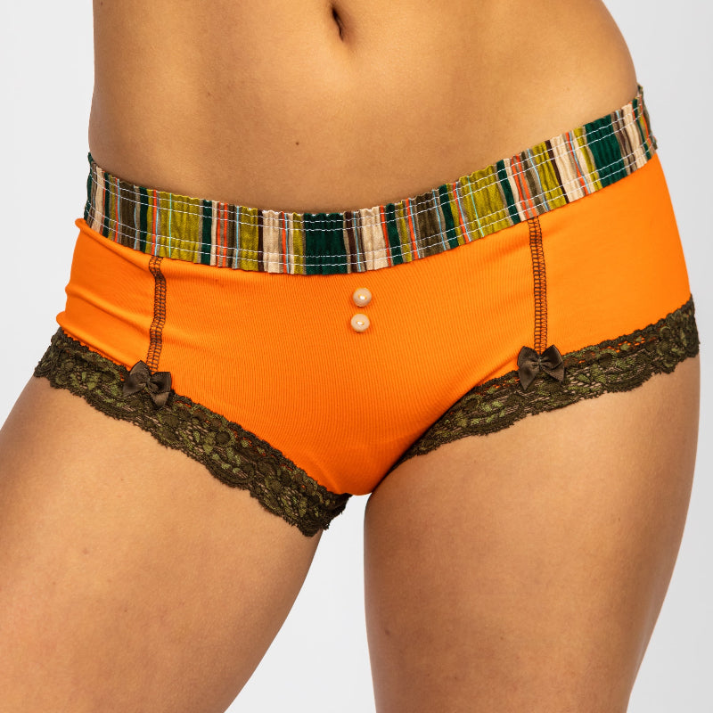 Hunters Orange Boyshort with Striped Band