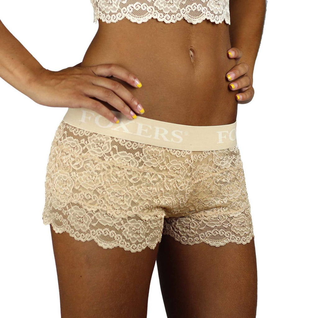 Nude Lace Boxers with Foxers Logo Band