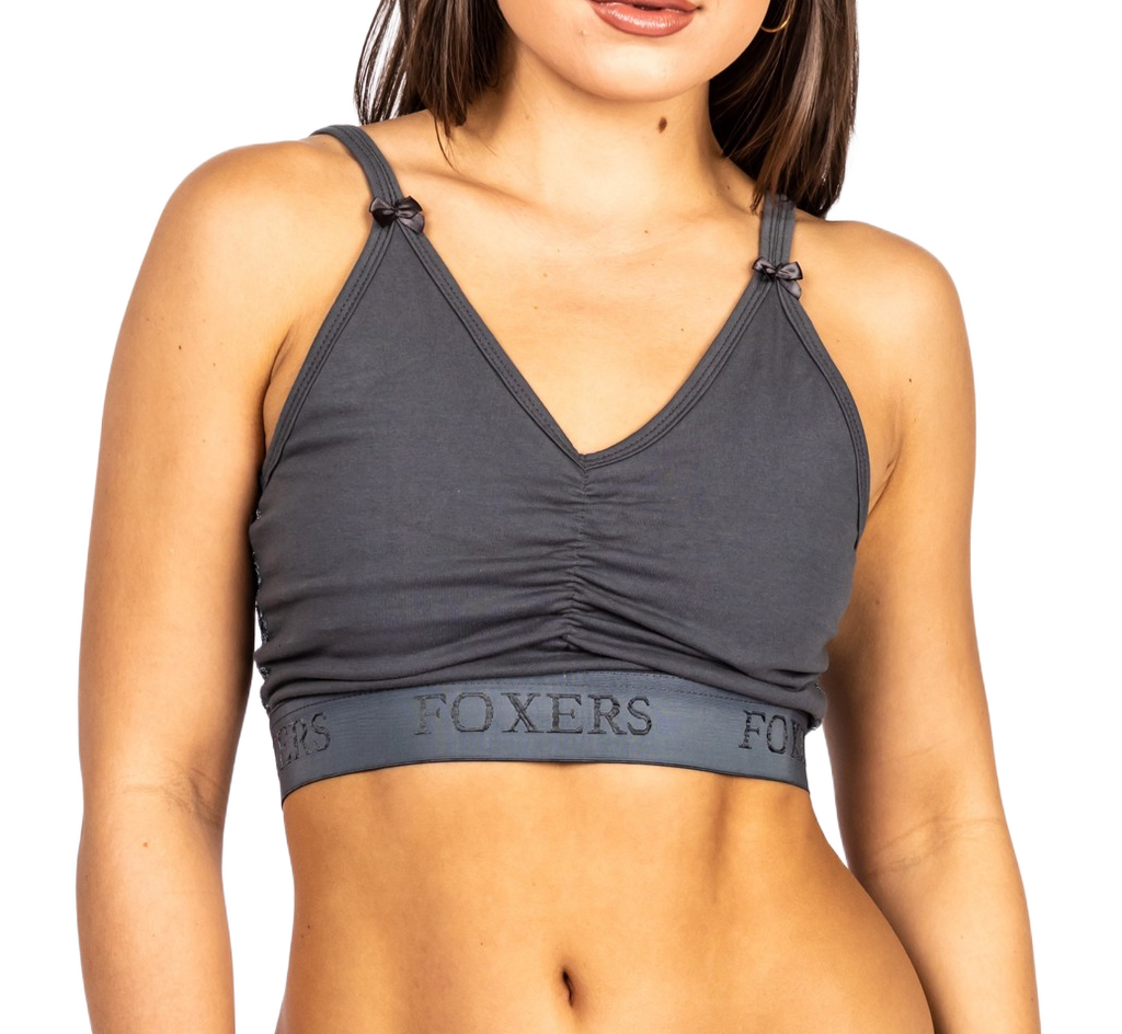Chargray Crop Top with Logo Elastic Empire Band