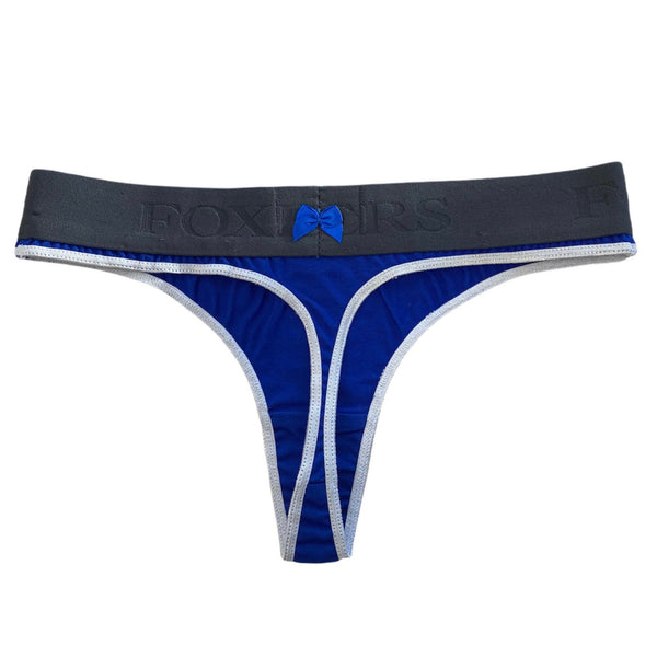 ROYAL BLUE FOXERS LOGO THONG