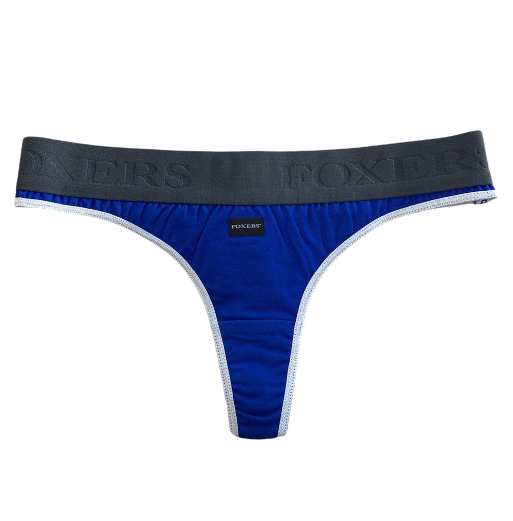 ROYAL BLUE FOXERS LOGO THONG