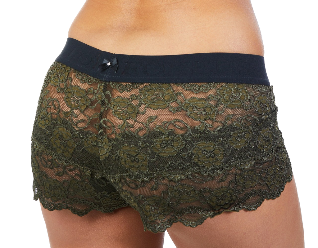 Olive lace boxers with Foxers black logo band