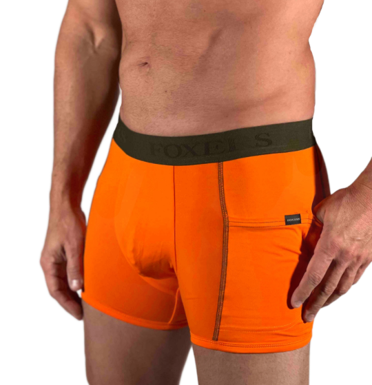 Hunters Men's Safety Orange Boxer Briefs no snap