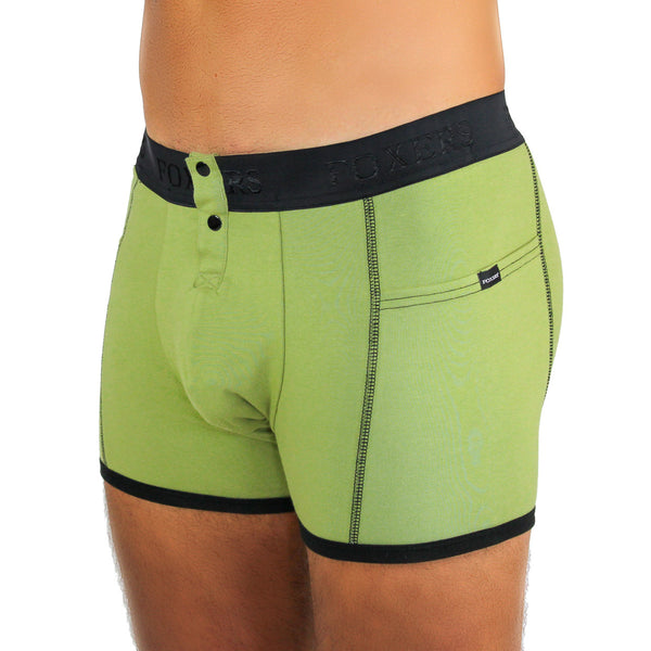 Men's Sage Green Boxer Briefs with Foxers Logo Band