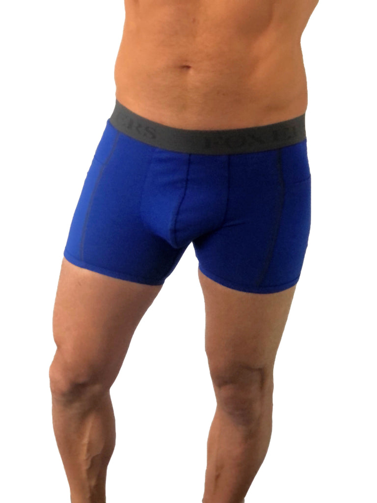 Men's boxer brief royal blue with Gray trim