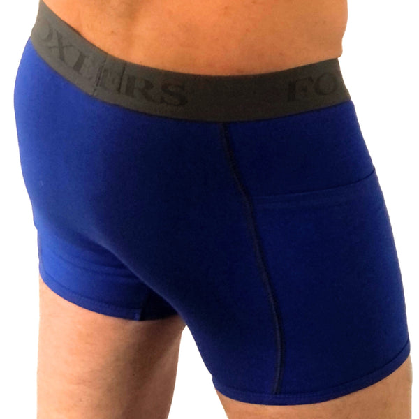 Men's boxer brief royal blue with Gray trim