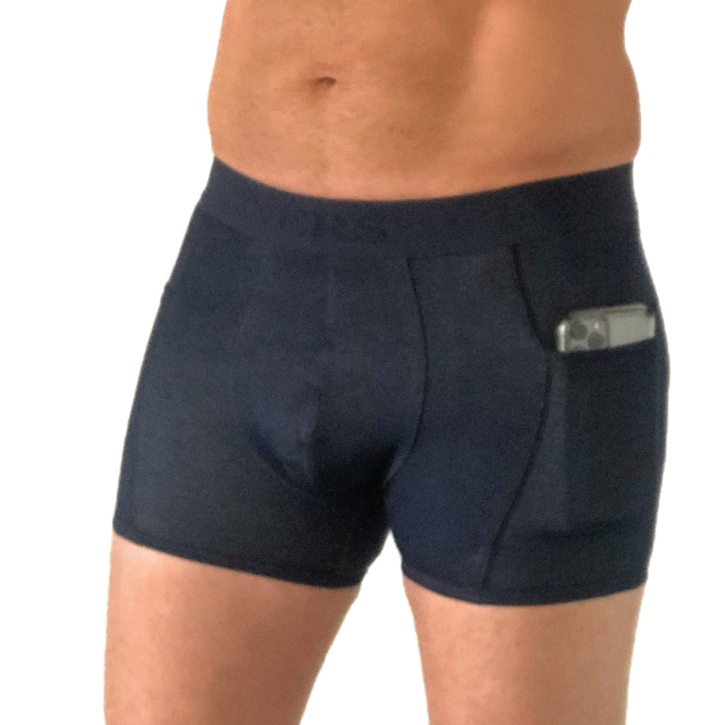 Men's Denim Knit Boxer Brief w pockets