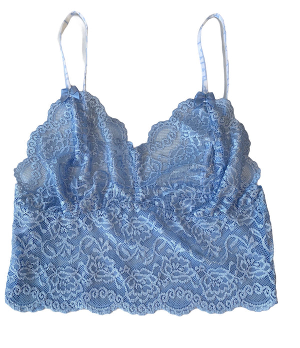 Lt Blue Lace camisole with Trellis adj straps