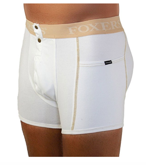 Men's White Boxer Brief with Sand Logo and pockets