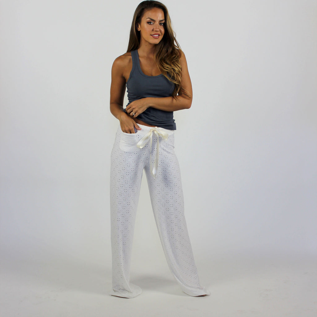 Ivory Eyelet Pants