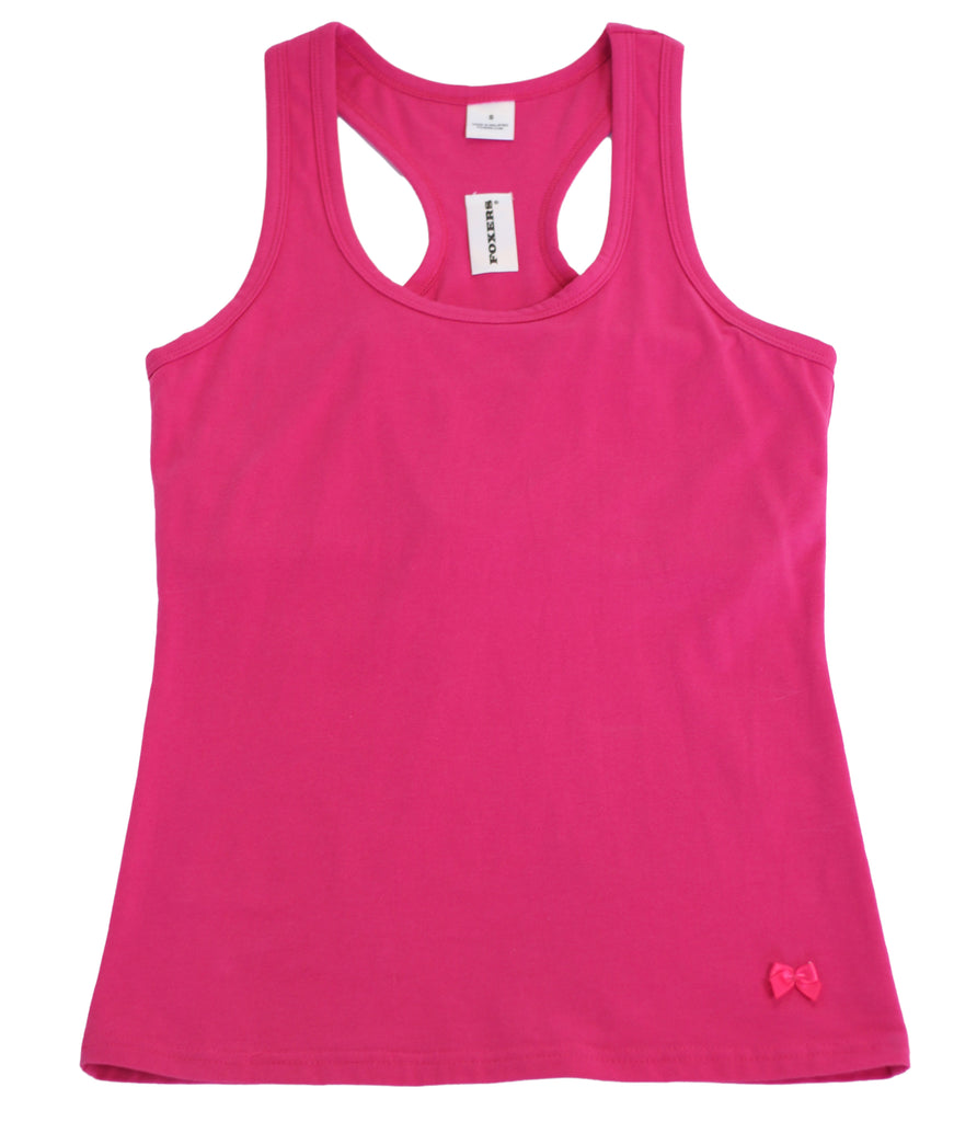 Electric Pink Racerback with built in shelf bra