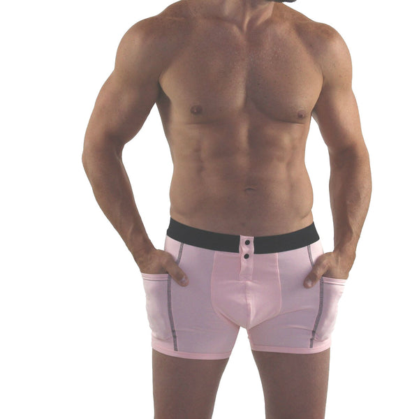 Pink Men's Boxer Brief with Pockets