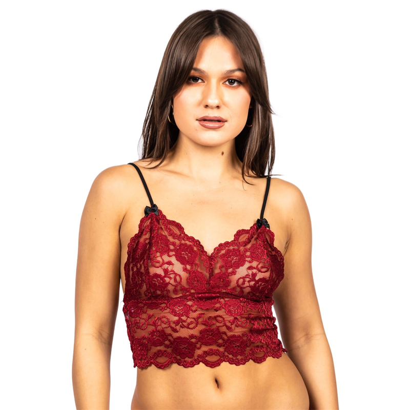 Black Cherry Lace Camisole with Black adjustable Straps