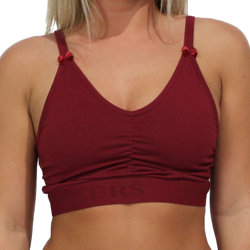 Black Cherry Crop Top with FOXERS logo Elastic Empire Band