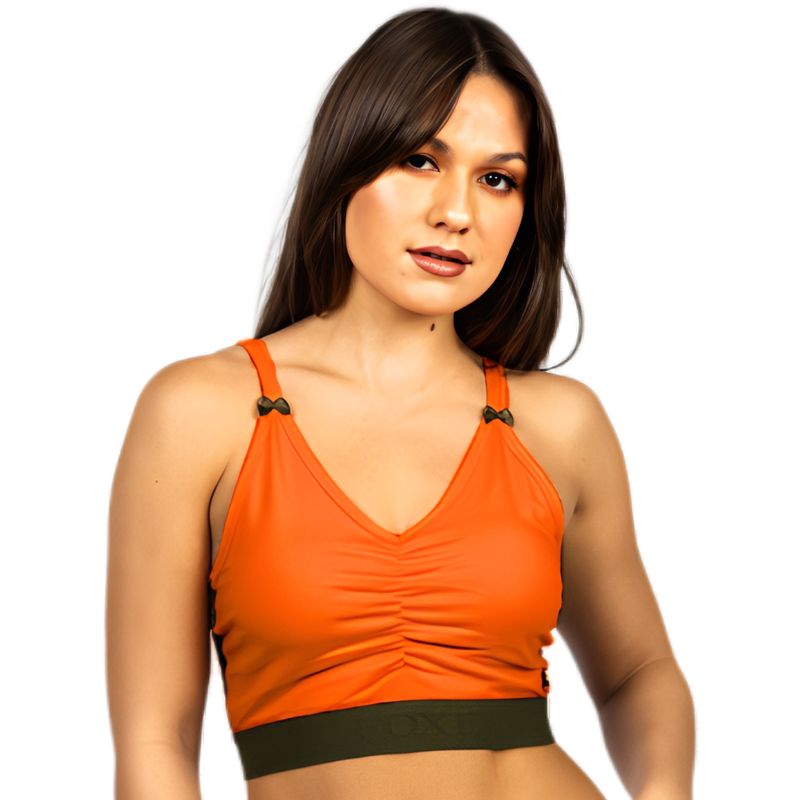 Hunters Safety Orange Olive Crop Top
