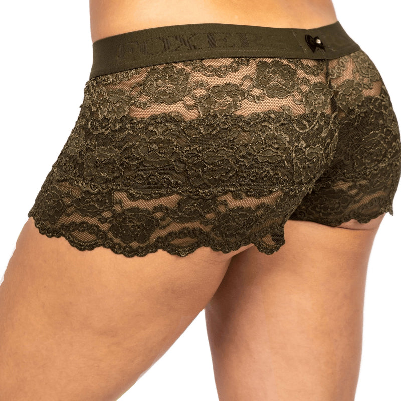Olive Lace Boxers with FOXERS Logo band
