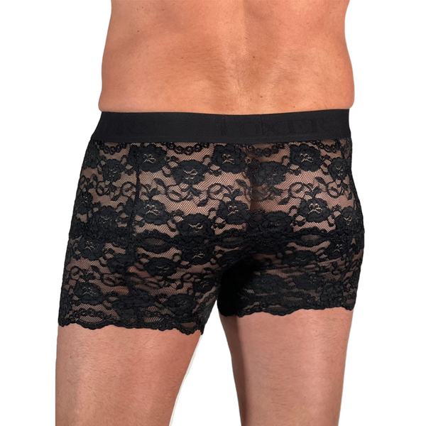 Men's Black lace boxer briefs FOXERS